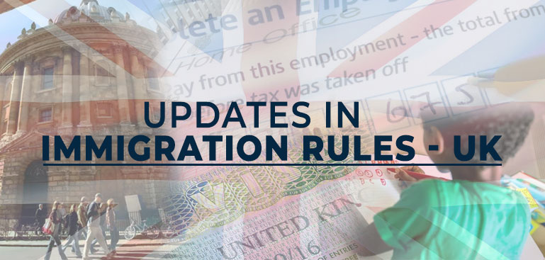 Updates in Immigration Rules – UK