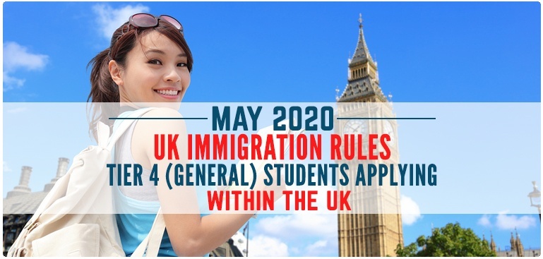 May 2020 Update Tier 4 &nbsp; (General) &nbsp; students applying within the UK