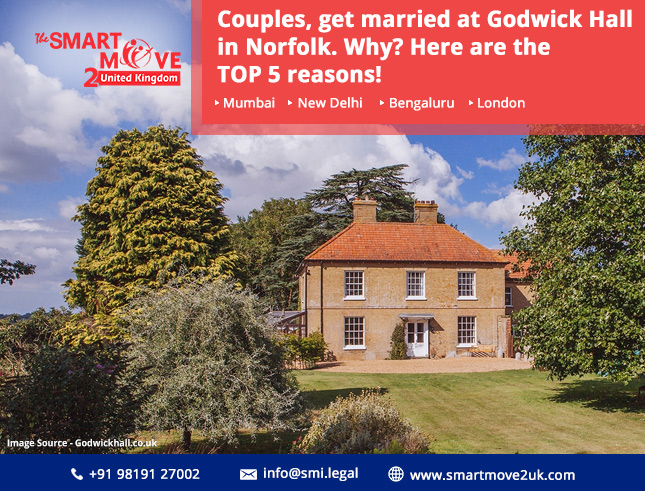Couples, get married at the Godwick Hall in Norfolk. Why? Here are the TOP 5 reasons!
