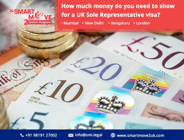 How much money do you need? Minimum funds requirement for Sole Rep visa UK