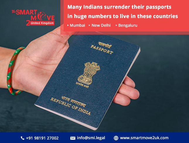 Many Indians surrender their passports in huge numbers to live in these countries